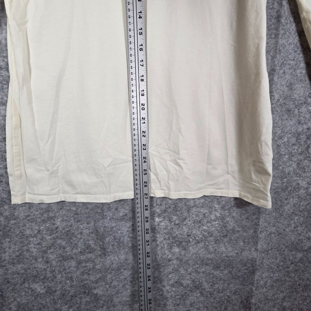 Pure Jill Tunic Top Women Medium Pima Cotton Ivory Cream Long Sleeve Basic - Picture 4 of 6